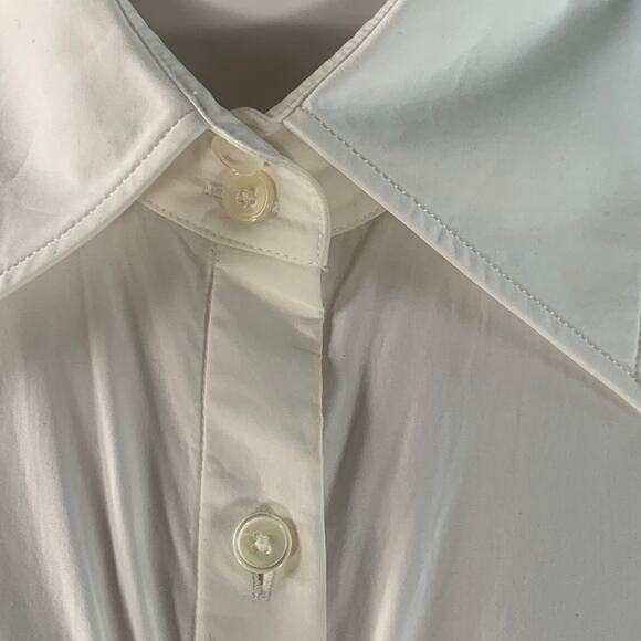 KHAITE Size XS White Cotton Oversized Two Pockets Blouse - Picture 6 of 9